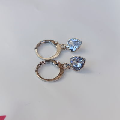 Argollas corazon strass blanco