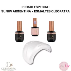 COMBO 1 Cabina SUN1 + 1 Top Coat Seco + 2 Esmaltes Cleopatra Color Gel Uv/Led 