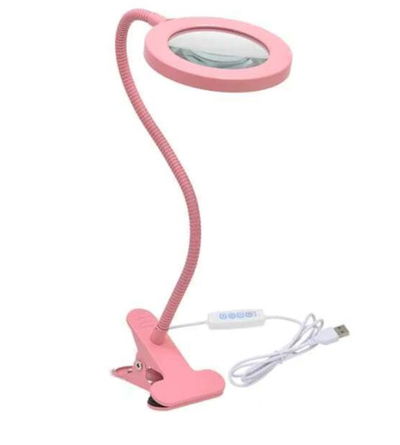 Lampara con lupa de mesa ( ROSA ) 56 LEDS 3 Modos de Iluminación