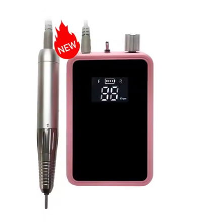 Torno Eléctrico Profesional (ROSA CHICLE) Recargable para Uñas SUPER COMPACTO Mod. TP342