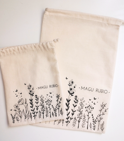 Bolsa de lienzo frunce 20x30 