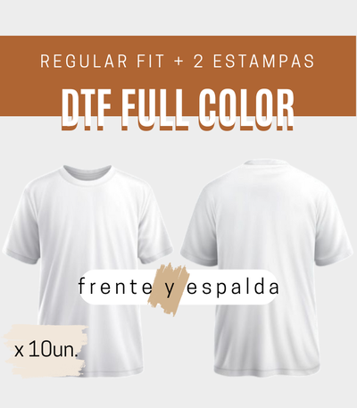 Remera estampada con dos diseños DTF x 10 unidades