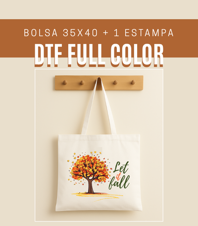Bolsa de lienzo 35x40 estampada con DTF full color x 10 unidades