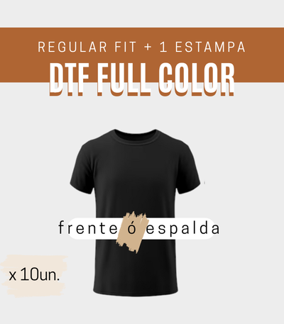 Remera estampada con un diseño DTF x 10 unidades