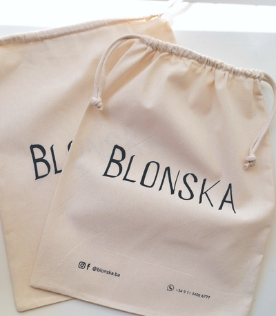 Bolsa de lienzo frunce 35x40