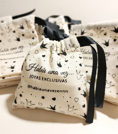 Bolsa lienzo frunce 10x10 -100 unidades