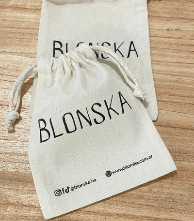 Bolsa de lienzo frunce 15x15 