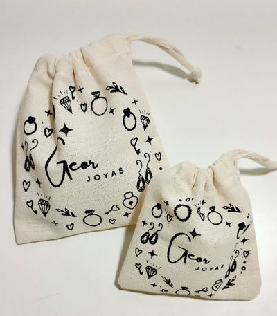 Bolsa lienzo frunce 10x10 -50 unidades