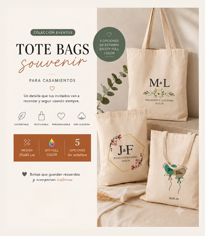 BOLSA TOTE CASAMIENTO 35x40 - DTF COLOR