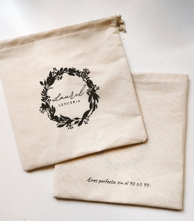 Bolsa de lienzo frunce 25x25 