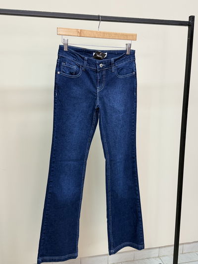 Jeans Oxford tiro medio elastizado 