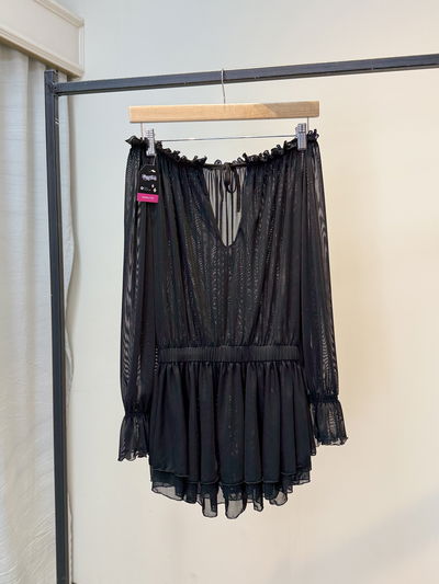 Vestido tul con elástico en la cintura 