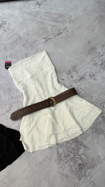 Vestido Straples con volados 