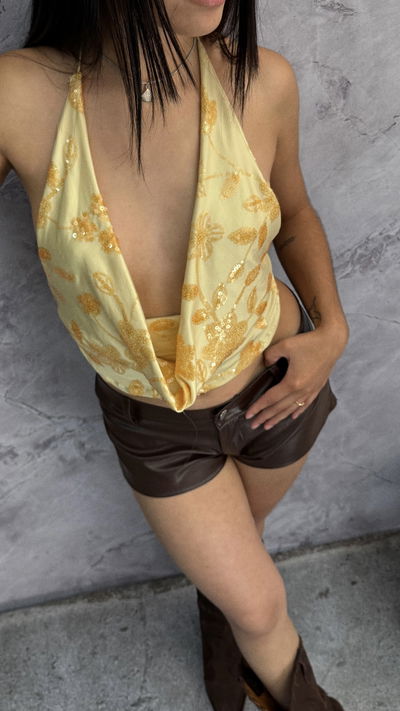 Top buche lentejuelas 