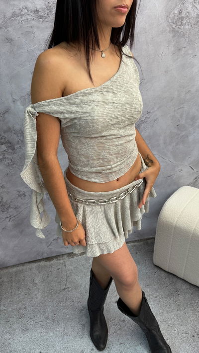 Set top con volados y mini tejida 