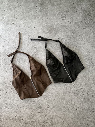 Top cuerina con cierre 