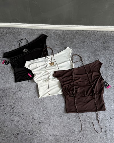 Top hombro caído talle único 