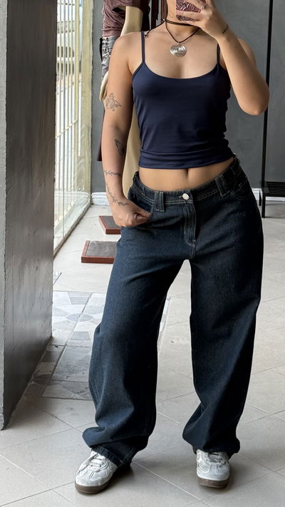 Jeans baggy azul óxido / talle 38,40 y 42