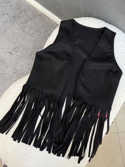 Chaleco gamuza con flecos 