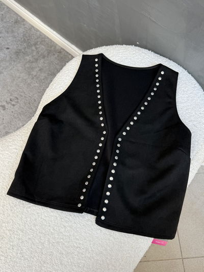 Chaleco gamuza con tachas 