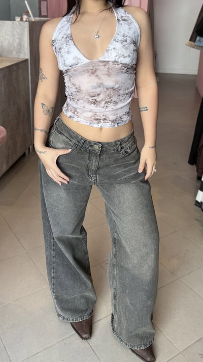 Jeans baggy óxido y negro / talle 36 al 42 