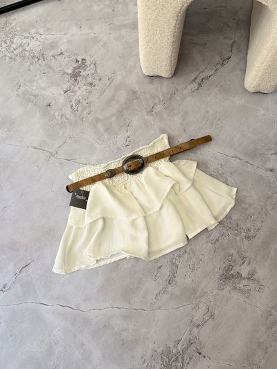 Minifalda con volados y cintura con elástico / Talle 1 y 2