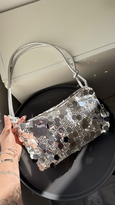 Mini BAG lentejuelas plateadas