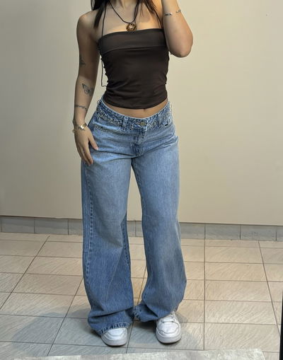 Wide leg cintura con argollas metálicas (36 al 42) 