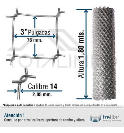 TEJIDO 14.5 ALTURA 1.80 MTS X 3 PULGADAS