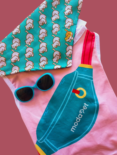 MUSCULOSA ROSA DETALLE TURQUESA