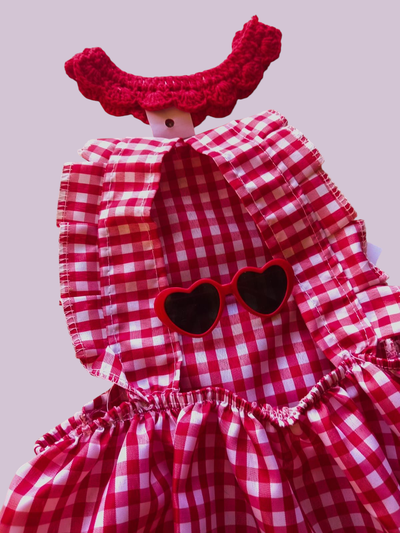 VESTIDO CUADRILE ROJO
