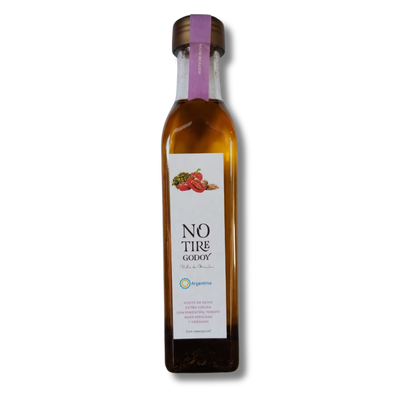 Aceite de Oliva Extra Virgen con Pimentón, Tomate, Nuez Moscada y Orégano 250cc