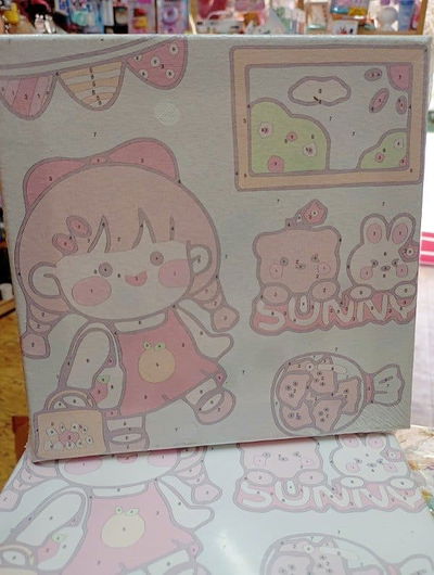 Cuadro kawaii para pintar con accesorios