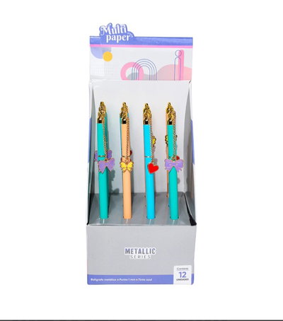 Lapicera Metalica con dije coquette