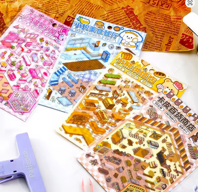 Sticker Tiendas Kawaii 3D