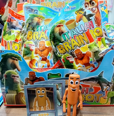 Muñecos Brain Rot con carta