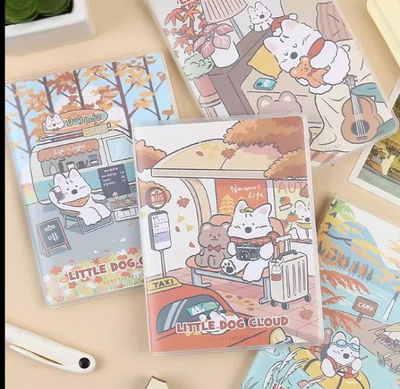 Cuaderno Perrito Kawaii rayado con protector