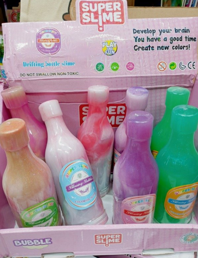 Slime Bubbles Glitter Pastel botellita