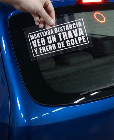 Sticker MANTENGA DISTANCIA 19cm (DTF UV)