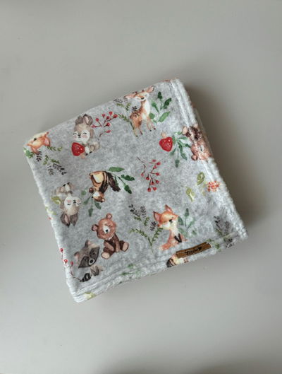 Manta Soft "Animalitos del Bosque" (Gris)