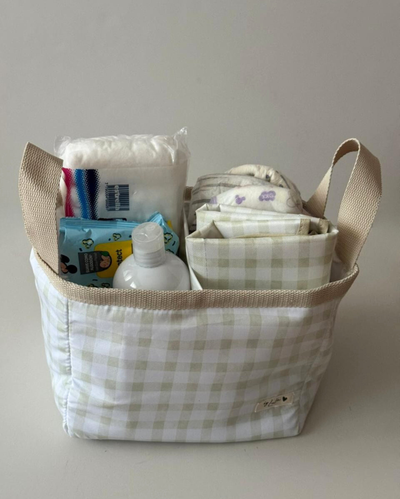 Organizador Pañalero "Cuadrille Pistacho"