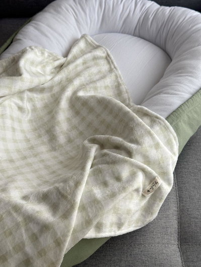 Manta Polar Soft "Cuadrille Beige"