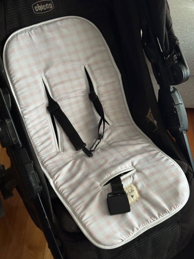 Colchoncito Para Cochecito "Cuadrille Rosa"