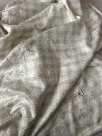 Manta Polar Soft "Cuadrille Beige"
