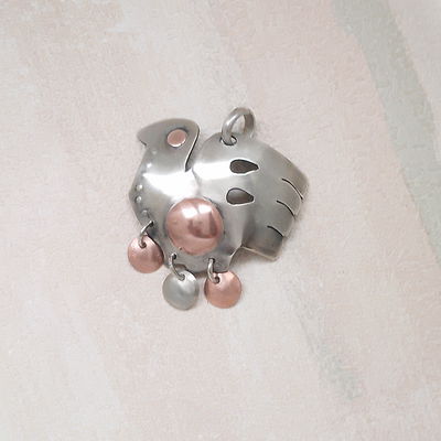 Dije Paloma con alpaca y cobre