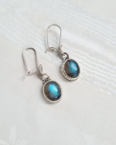 Aros de Plata con Labradorita