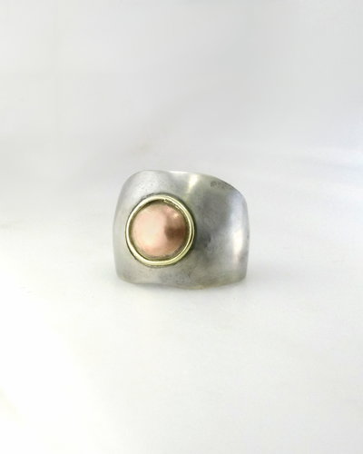 Anillo tres metales Bombé ajustable Vikingo 