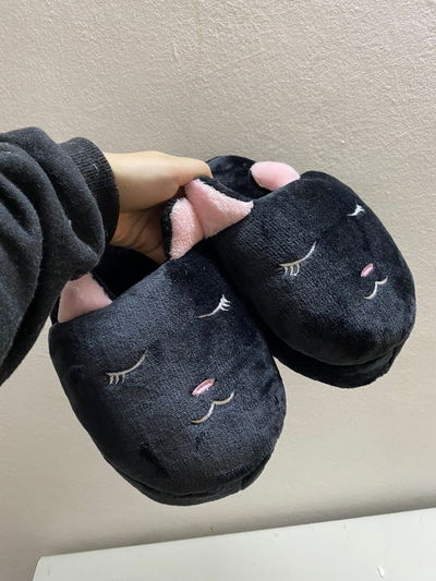 PANTUFLON GATITO NEGRO