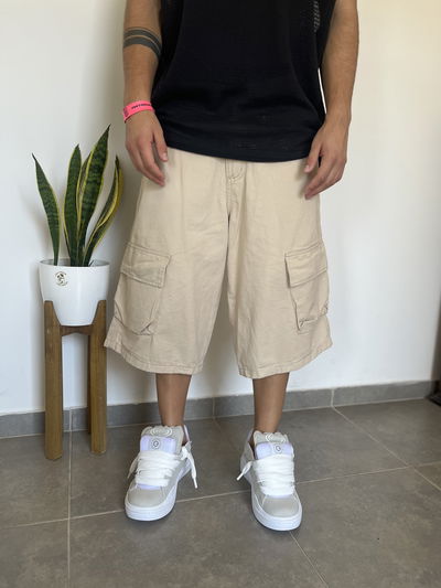 Bermuda baggy cargo beige