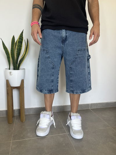 Bermuda baggy jean azul